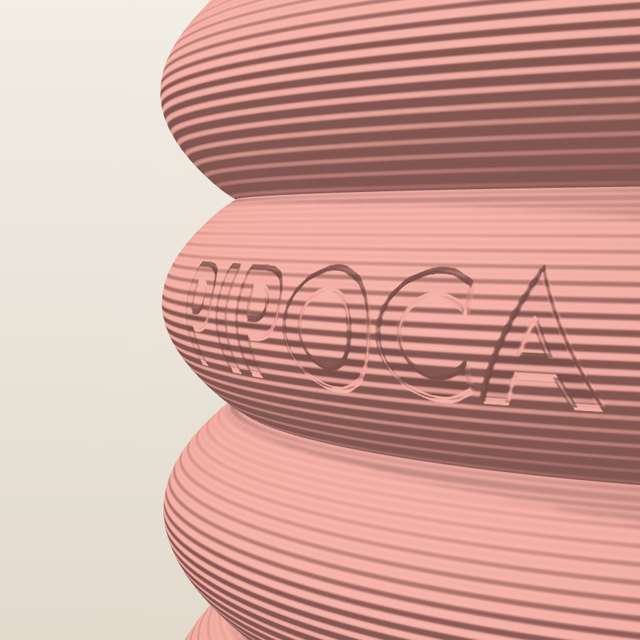 Anéis, em rosa queimado, de perto: textura torneado